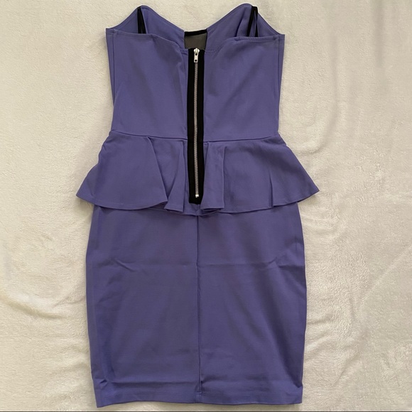 Arden B Peplum Bodycon Dress - Purple - Picture 3 of 5